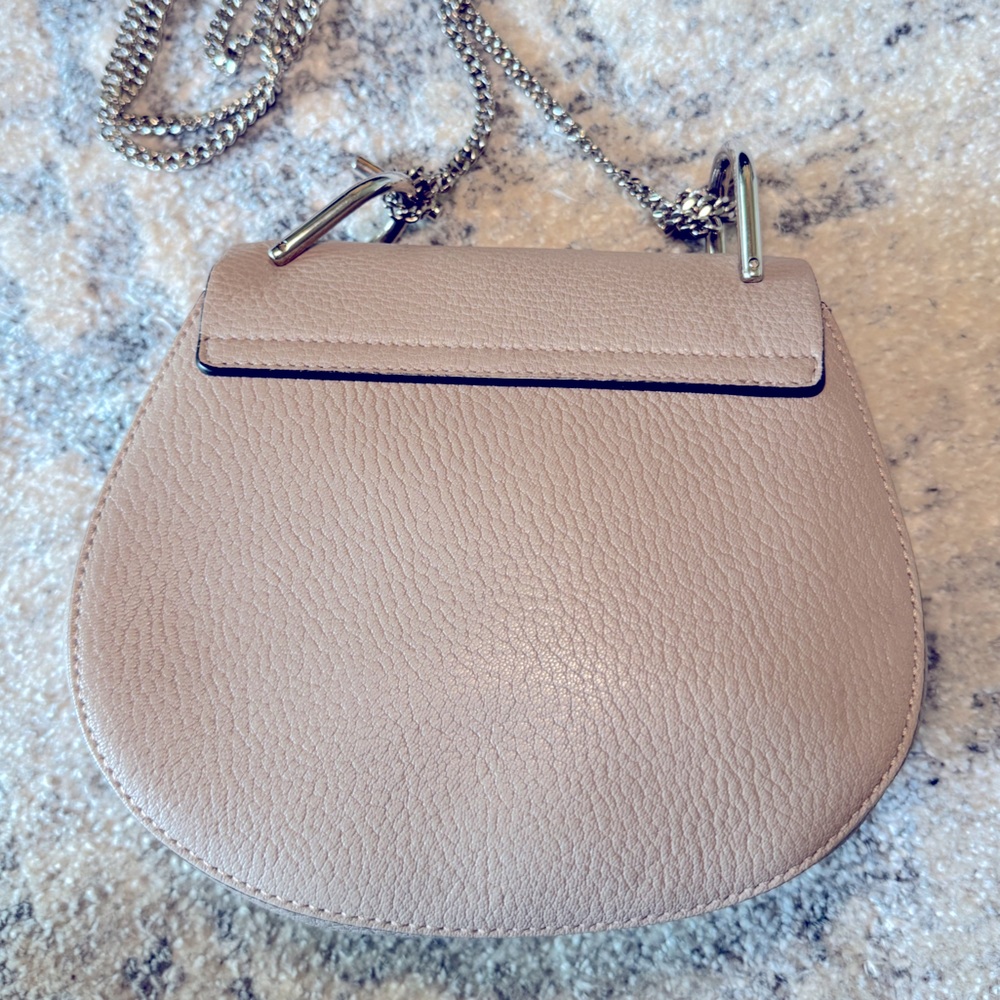 Chloe Grained Lambskin Drew Shoulder Gray Bag - Picture 5 of 10